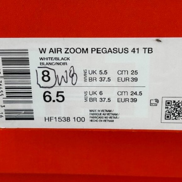 Nike Women's Pegasus 41 Running Shoes – new, in box, never worn – White, Size 8 - Picture 4 of 4